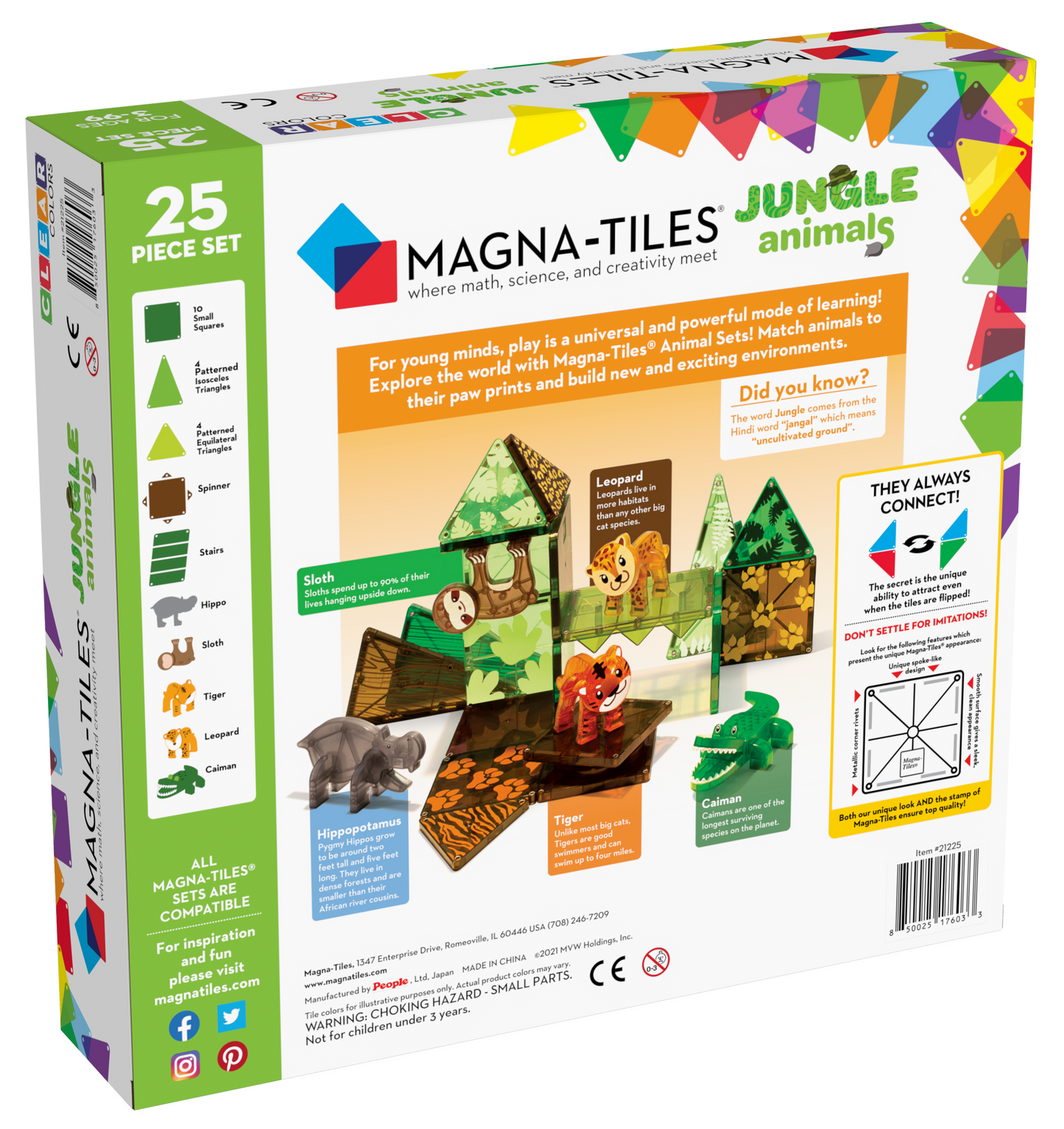 Jungle Animals 25pcs Set by MAGNA-TILES